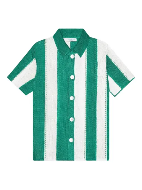 Calle Del Mar striped short-sleeve shirt Green CDMSS202PAL