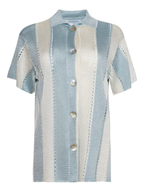 Calle Del Mar Cabana striped short-sleeve shirt Blue CDMSS202TID