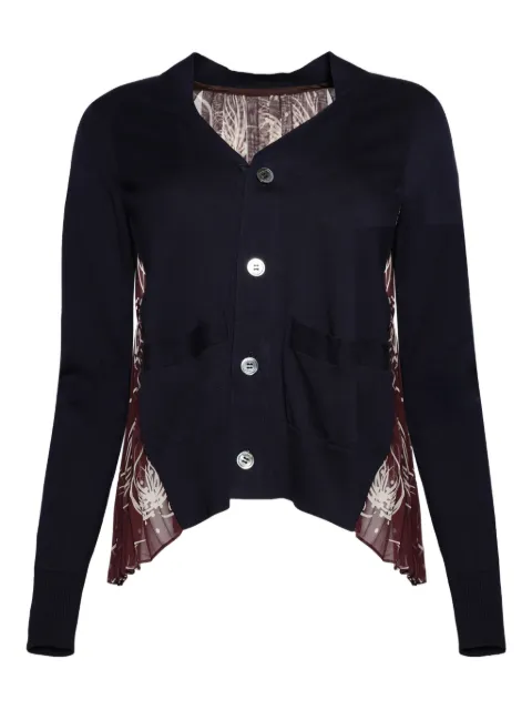 sacai panelled cardigan Blue 2507741