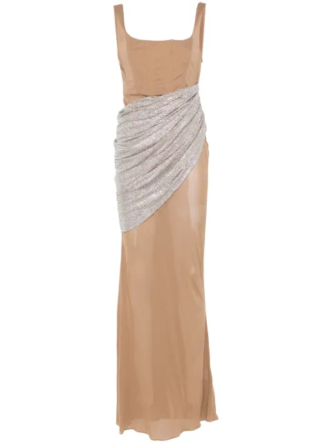 Giuseppe Di Morabito rhinestone-embellished gown Brown 04SSLD151FC04428