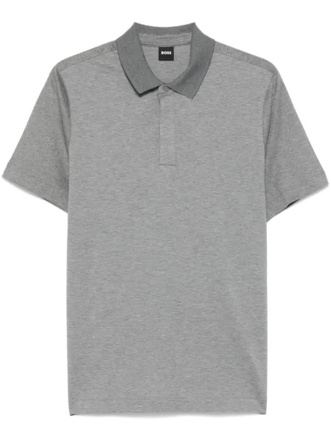 BOSS mélange-effect polo shirt Grey 50531949