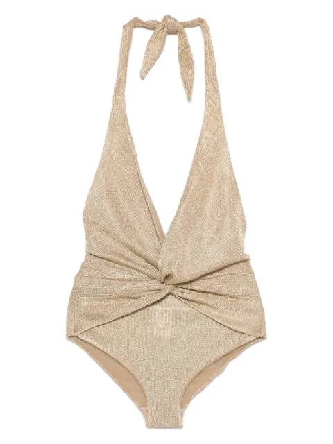 Giuseppe Di Morabito metallic-finish swimsuit Gold 04SSBK00604420