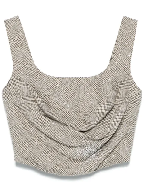 Giuseppe Di Morabito check-pattern corset top Neutrals 04SSTO309C04427