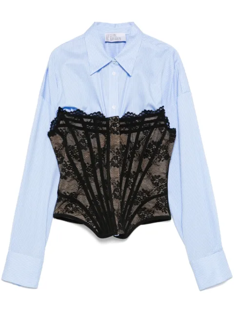 Giuseppe Di Morabito layered-design striped shirt Blue 04SSTO31504424