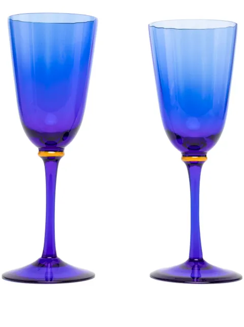 La DoubleJ wine glasses (set of two) Blue GLA0020MUR001BLU01BU03