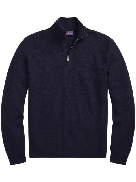 Ralph Lauren Purple Label piqué-weave wool sweater Blue 790965745