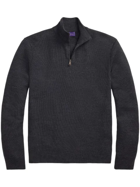 Ralph Lauren Purple Label half-zip wool jumper Grey 790965745003