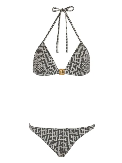Balmain jacquard-pattern bikini Black BKB852200