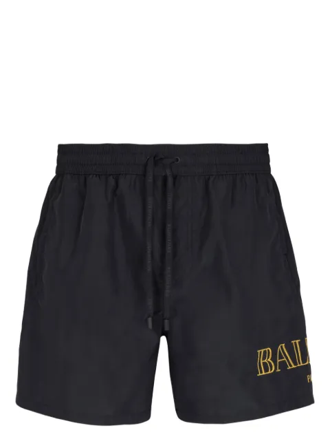 Balmain logo-embroidered swim shorts Blue BWB641590012