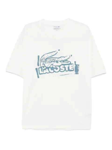 Lacoste cotton printed T-shirt White TH0284