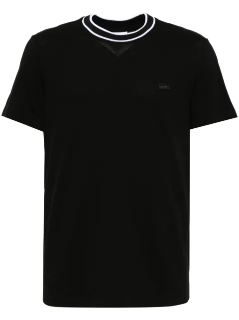 Lacoste Stretch Piqué Stripe Collar t-shirt Black TH8174