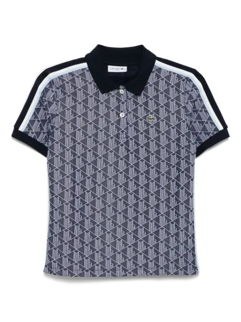 Lacoste monogram jacquard polo top Blue DF3364