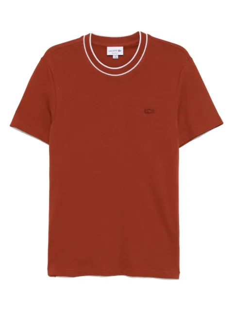 Lacoste Stretch Piqué Stripe Collar t-shirt Brown TH8174