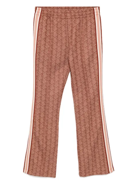 Lacoste monogram print flared trousers Brown XF9313