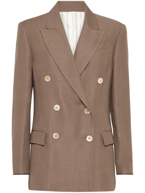 Brunello Cucinelli Monili-detail twill blazer Brown MH1267040C2925