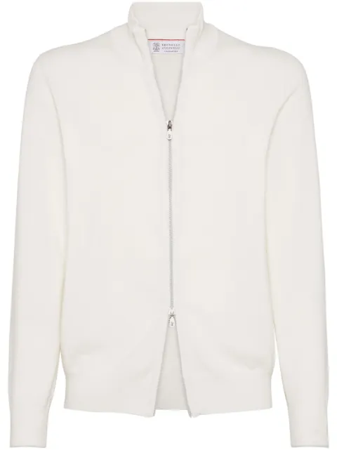 Brunello Cucinelli zip-up cardigan White M2200106CO312