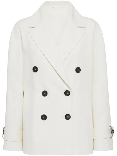 Brunello Cucinelli Monili bead-embellished peacoat White MH5347892C9002