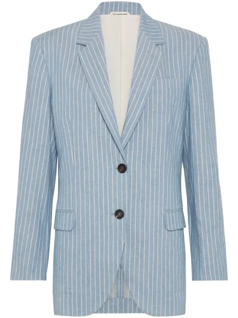 Brunello Cucinelli Monili-detail twill blazer Blue ML1447018C001
