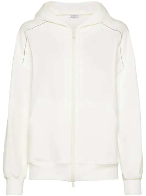 Brunello Cucinelli Monili-embellished hoodie White MH827FB706C600