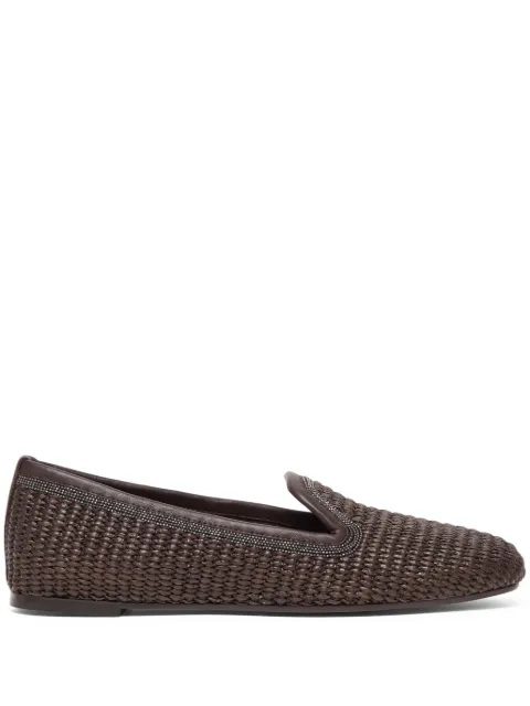 Brunello Cucinelli interwoven-design slippers Brown MZ39C2923C300