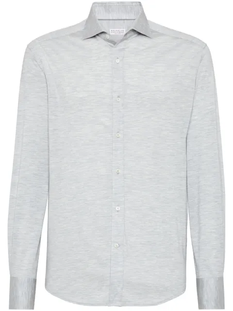 Brunello Cucinelli silk-cotton jersey shirt Grey MD8216686C570