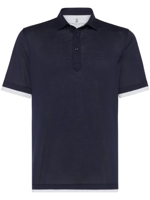 Brunello Cucinelli jersey polo shirt Blue MD8213966CW770