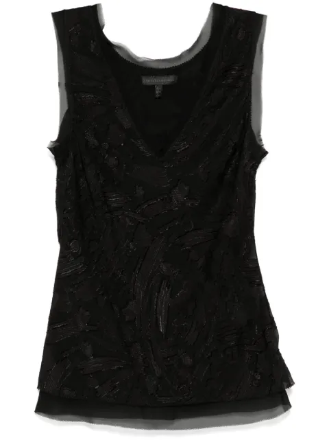 SHIATZY CHEN Sense of Ink Collection silk vest Black 641624