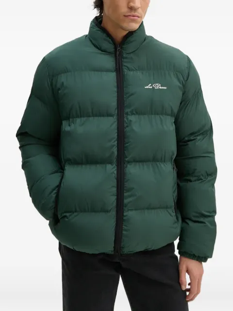 Les Deux logo-embroidered padded jacket Green LDM610153