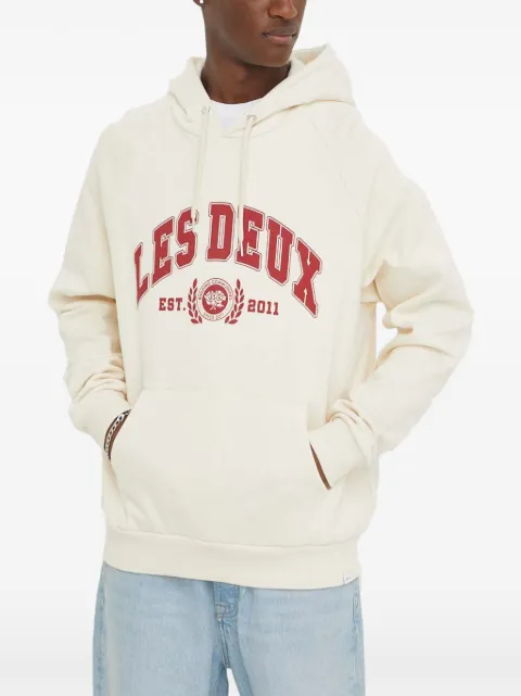 Les Deux graphic-print hoodie Neutrals LDM201101