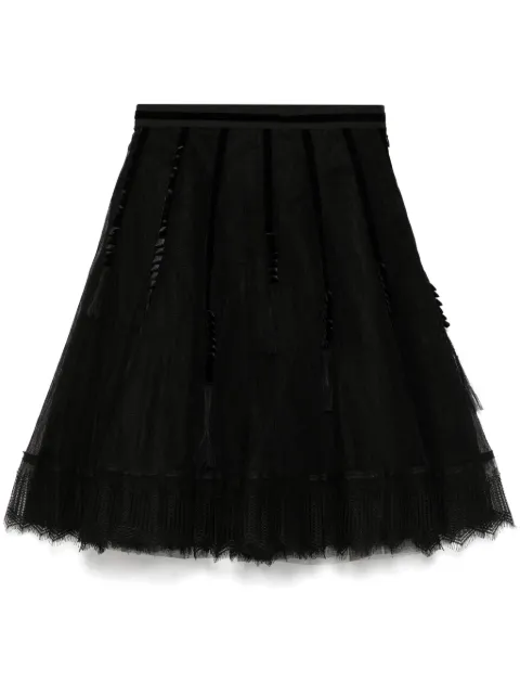 SHIATZY CHEN lace mesh skirt Black 641362