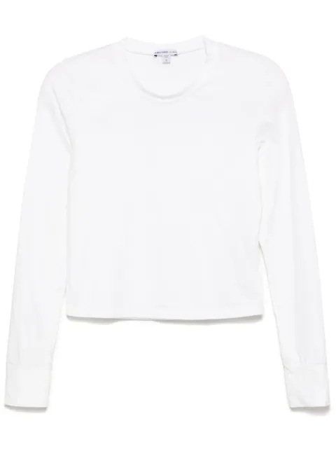James Perse cropped long-sleeved T-shirt White WMTP3925