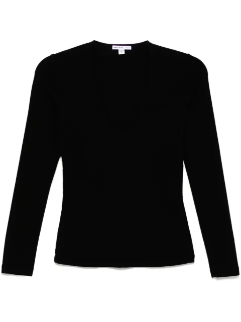 James Perse lotus deep-V T-shirt Black WLSR3897