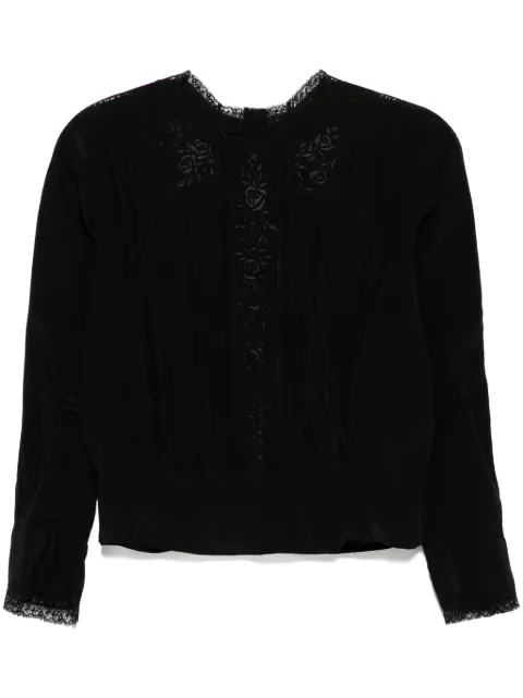 SHIATZY CHEN chiffon-embroidered top Black 640791