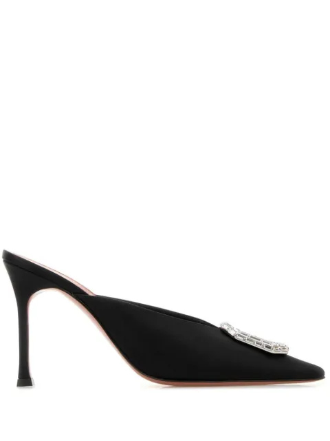 Amina Muaddi 90mm Camelia mules Black CAMELIAMULE90