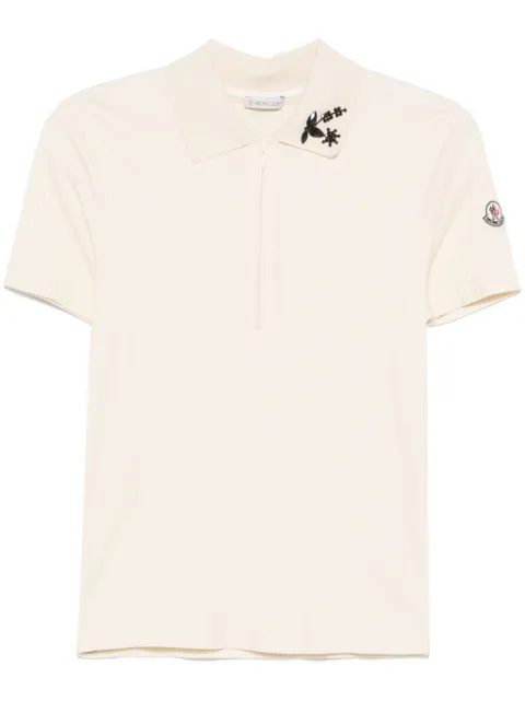 Moncler beaded polo top Neutrals K10938A0000589AYS