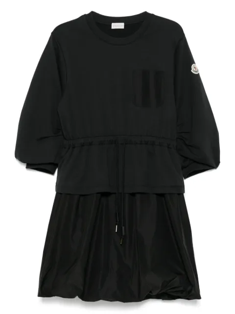 Moncler logo-patch mini dress Black K10938I0001489A1K