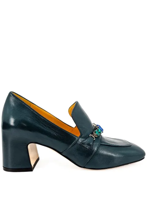 Madison Maison 55mm jeweled leather pumps Green MD55