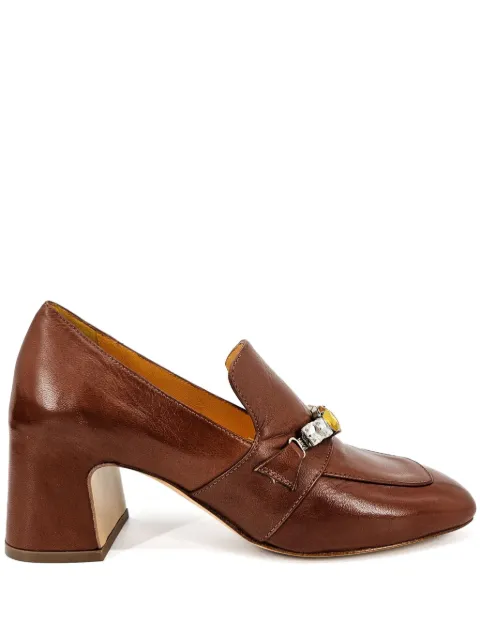 Madison Maison 55mm jeweled leather pumps Brown MD55