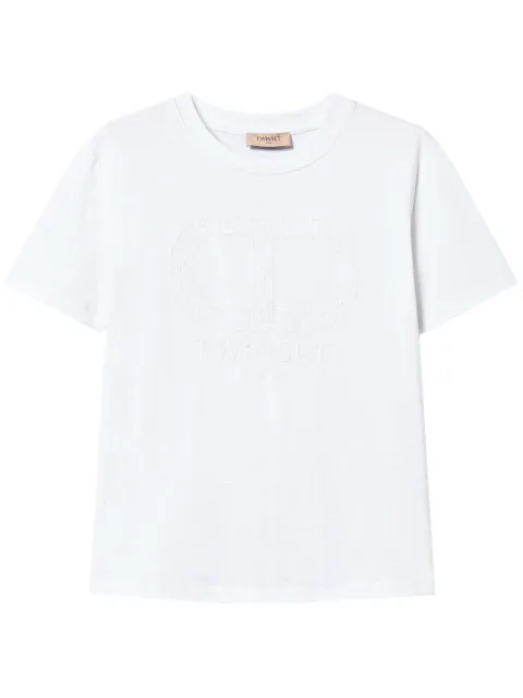 TWINSET Oval T embroidered T-shirt White 251TP2072