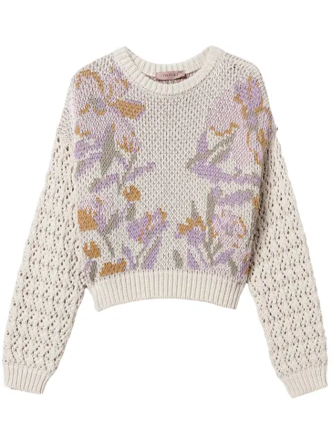 TWINSET floral-jacquard sweater White 251TP3611