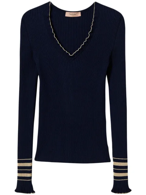 TWINSET ribbed-knit jumper Blue 251TP3422
