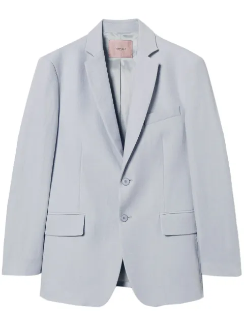 TWINSET twill single-breasted blazer Grey 251TP2760