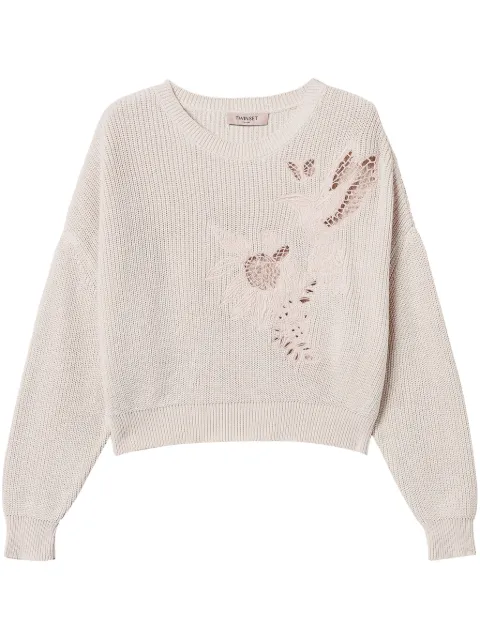 TWINSET embroidered jumper Neutrals 251TP3581