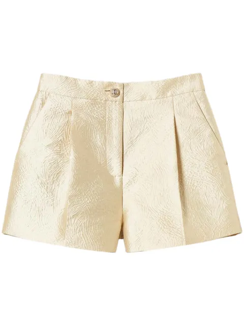 TWINSET brocade jacquard shorts Gold 251TP2242