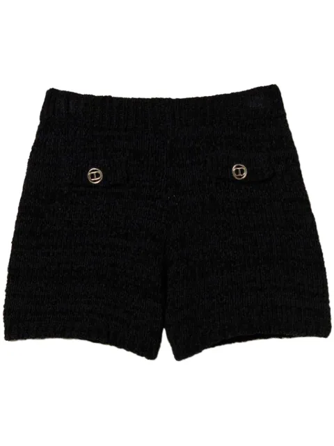 TWINSET Oval T button-detail shorts Black 251TP3441