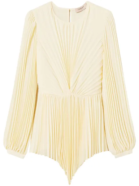 TWINSET pleated georgette blouse Yellow 251TP2333