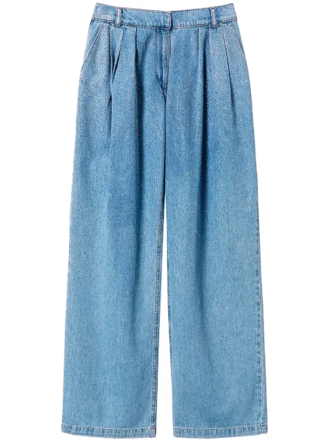TWINSET pleat-detail wide-leg jeans Blue 251AP2341