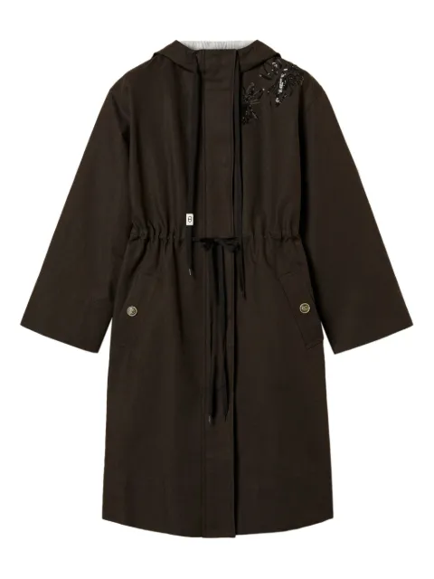 TWINSET hooded parka coat Black 251TE2181