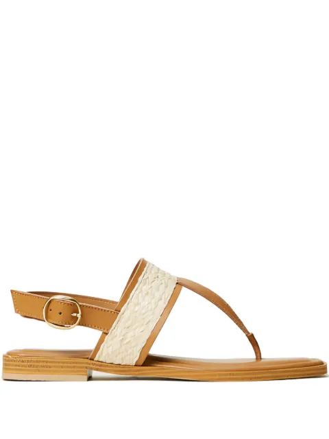 TWINSET woven-panel leather sandals Brown 251LLT010