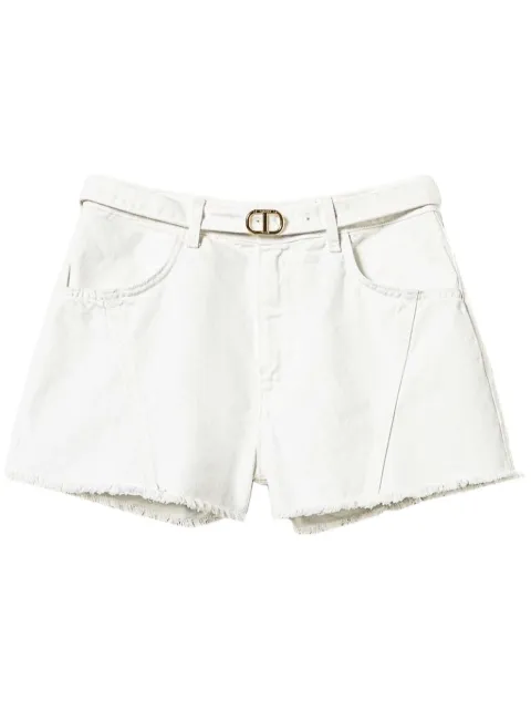 TWINSET Oval T denim shorts White 251TP2593